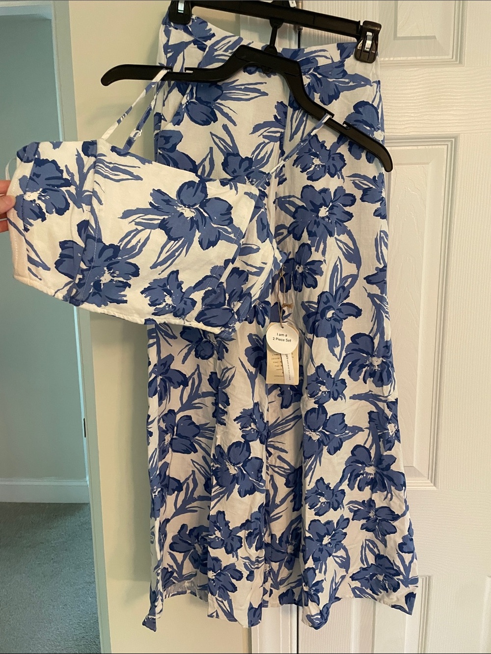 Blue Floral Two-Piece Set by